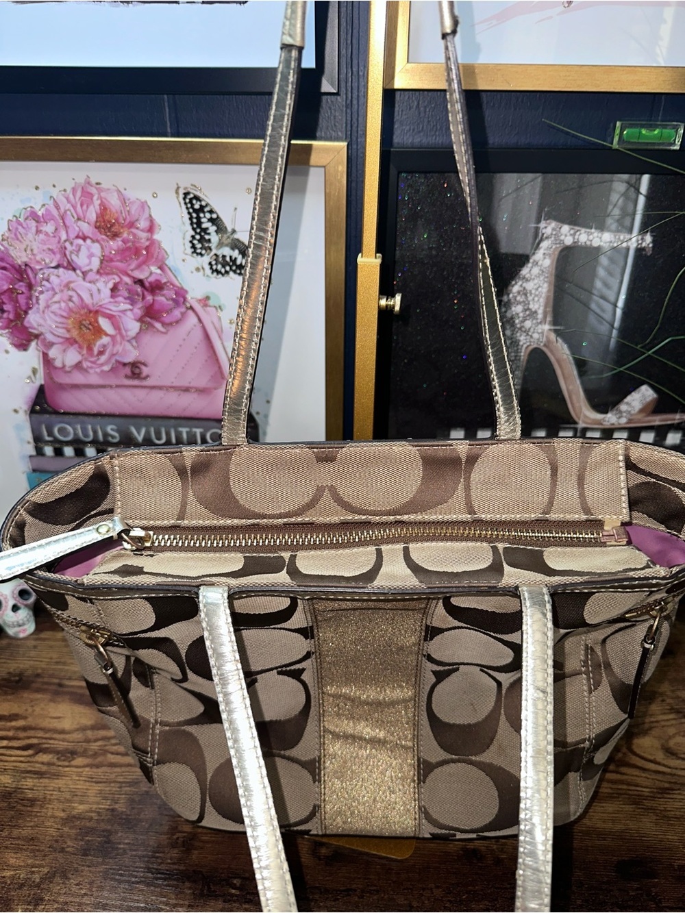 2008 Coach signature jacquard tote bag - Picture 11 of 12